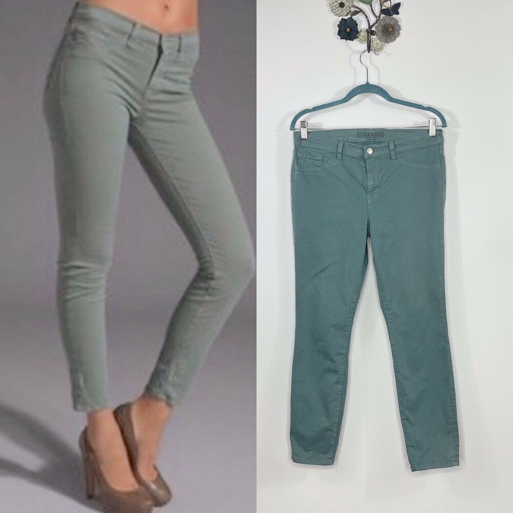 J Brand Capri Womens Jeans Size 31 Sage Green Leggings Colored Denim Pants